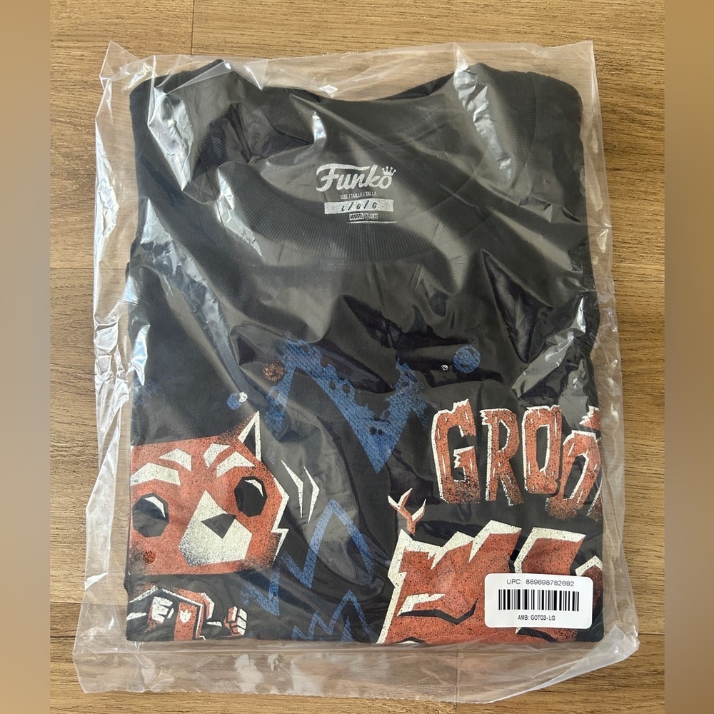 Funko Pop! Guardians of the Galaxy “Rocket & Groot” T-Shirt (Black) – Size L
